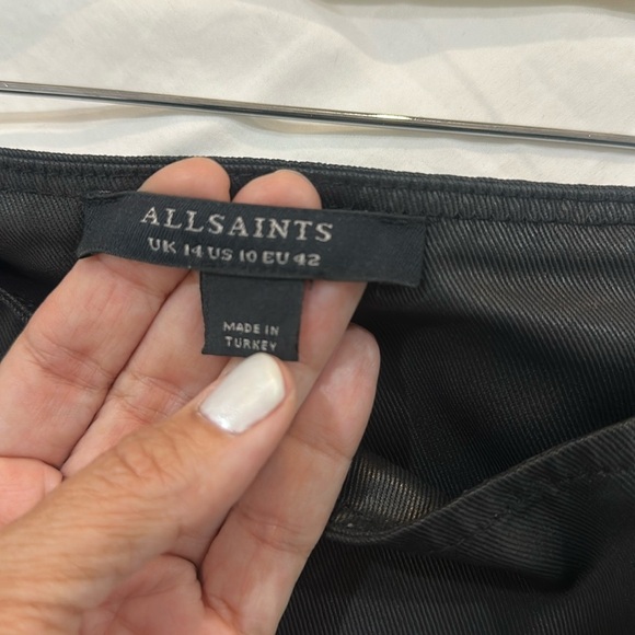 All Saints Andy Leather Skirt US 10 UK 14 EU 42 - Picture 3 of 8